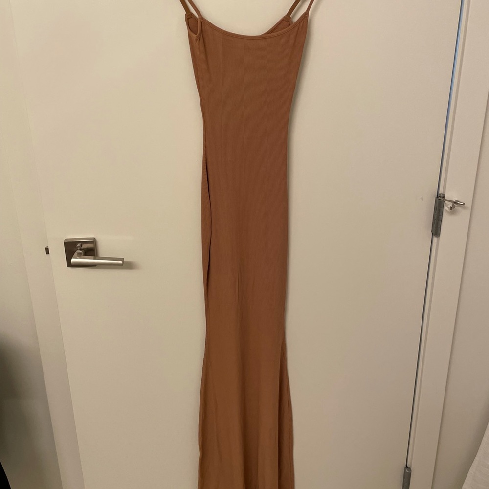 Skims XXS Loungewear Dress in Camel (New)